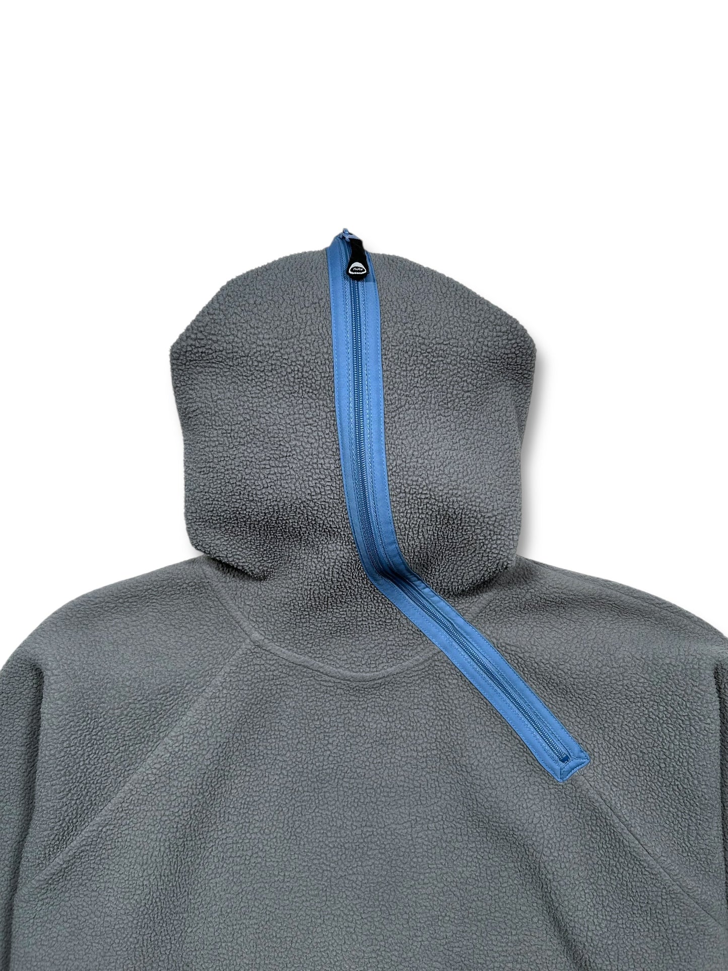 Nike Light Grey Asymmetric Face Zip Fleece Pullover
