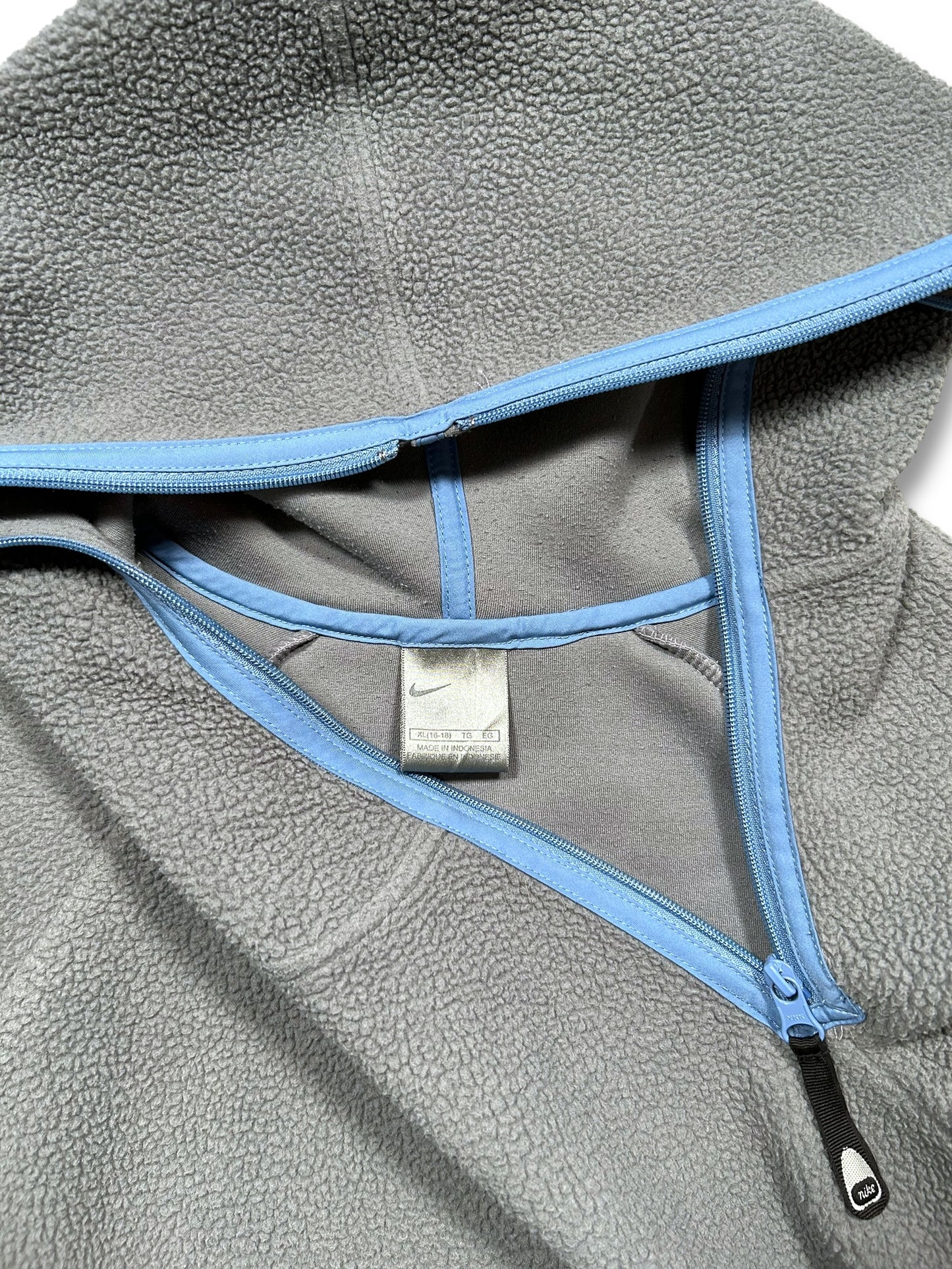 Nike Light Grey Asymmetric Face Zip Fleece Pullover