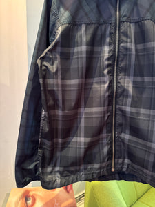 Early 2000's Stussy Mixed Plaid Hooded Nylon Jacket - Medium / Large