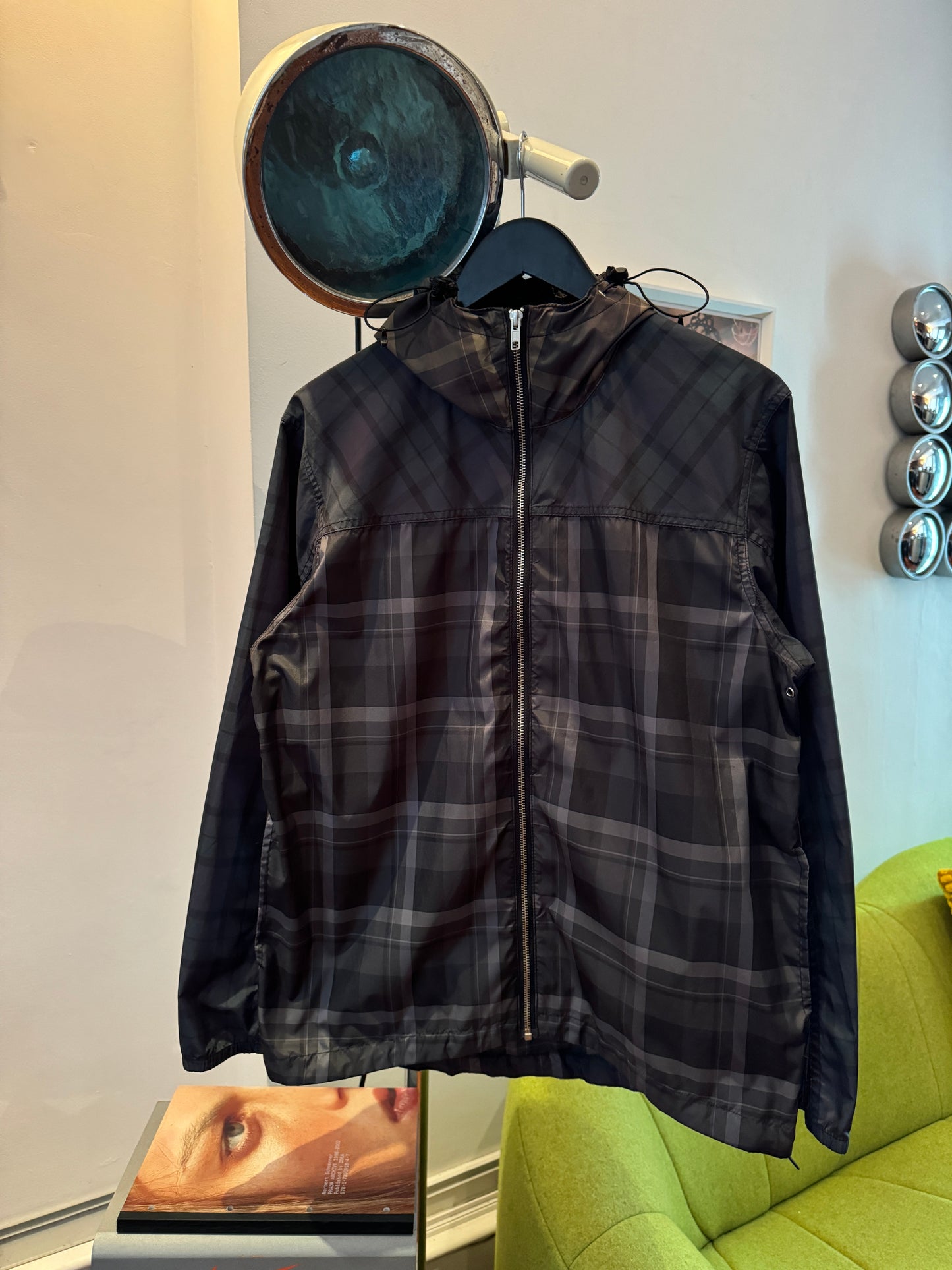 Early 2000's Stussy Mixed Plaid Hooded Nylon Jacket - Medium / Large