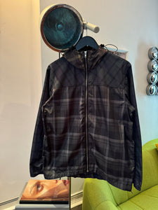 Early 2000's Stussy Mixed Plaid Hooded Nylon Jacket - Medium / Large