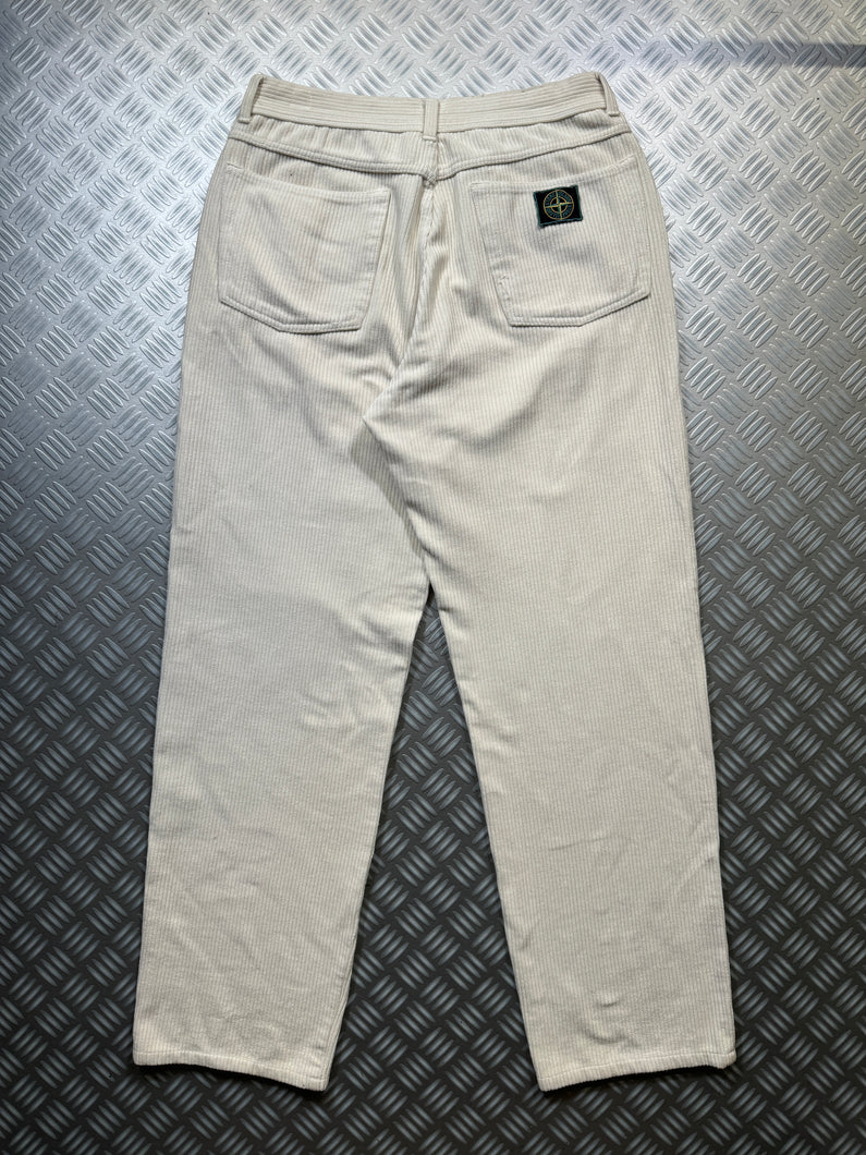 1990's Stone Island Off White Jumbo Cord Pant - 30