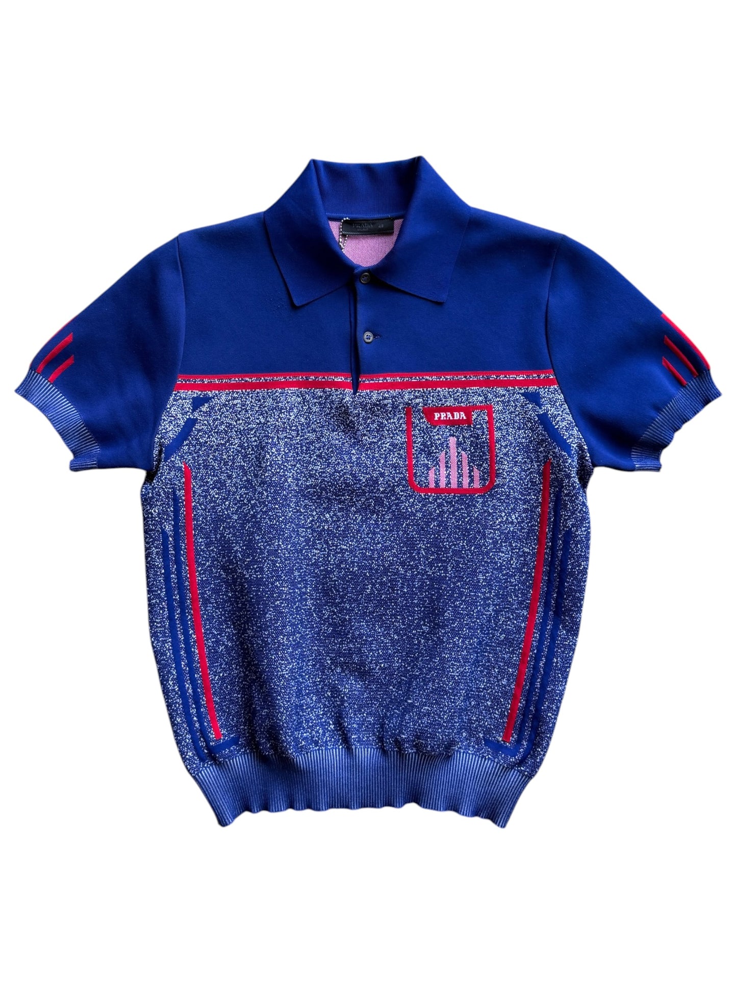 Prada Mainline Sport-Knit Polo Top