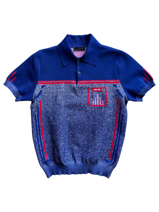 Prada Mainline Sport-Knit Polo Top