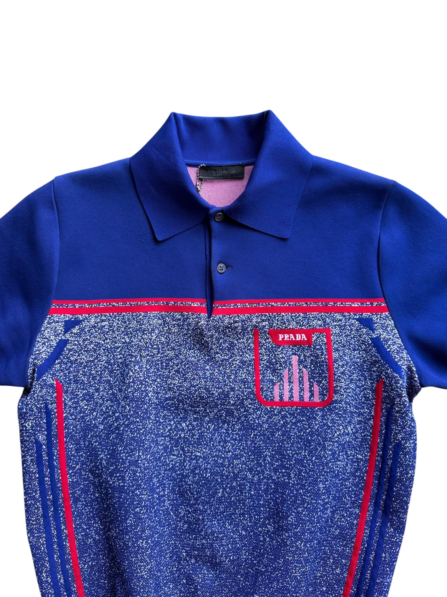 Prada Mainline Sport-Knit Polo Top