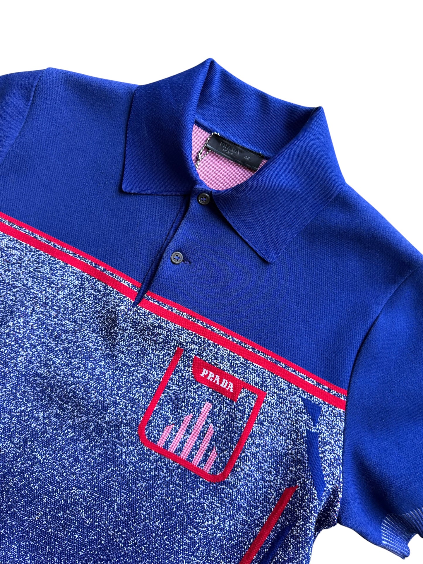 Prada Mainline Sport-Knit Polo Top