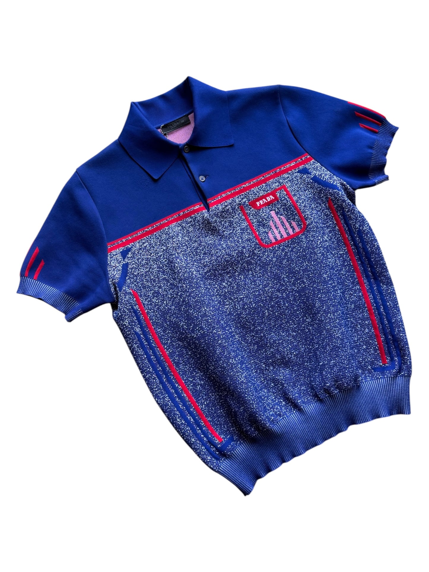 Prada Mainline Sport-Knit Polo Top