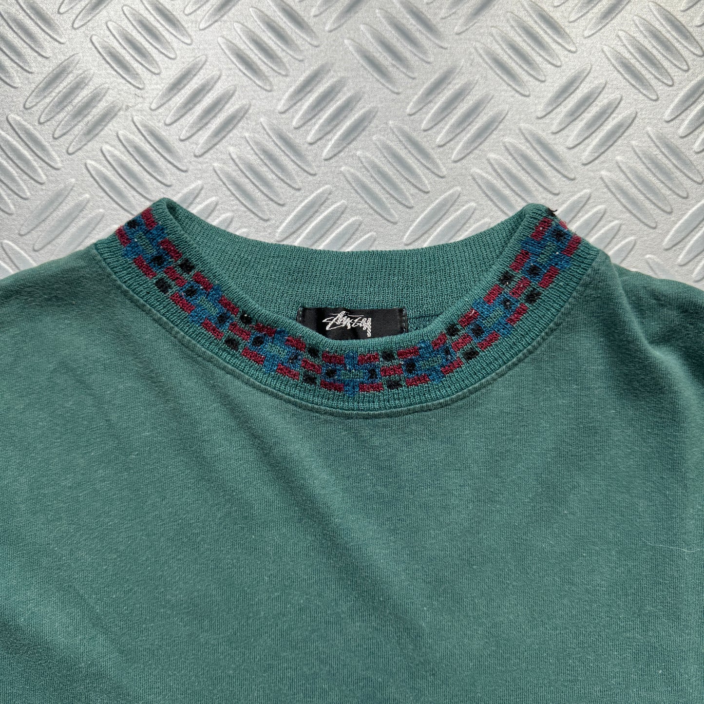 1980's Stüssy Tribal Green Graphic Longsleeve