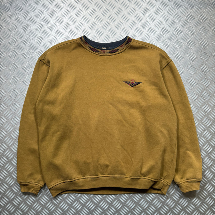 1980's Stüssy Tribal Brown Graphic Sweater - Small / Medium