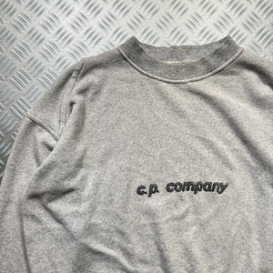 Early 90's CP Company Light Grey Spellout Sweater - Large
