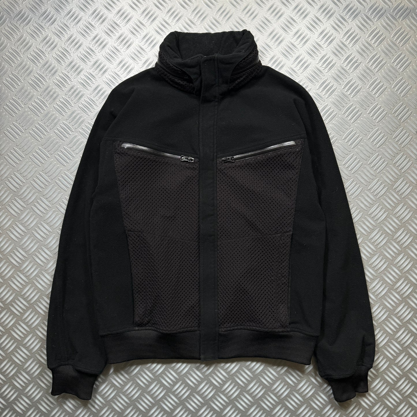 2008 Comme Des Garcons Jet Black Dual Mesh Pocket Technical Jacket - Medium