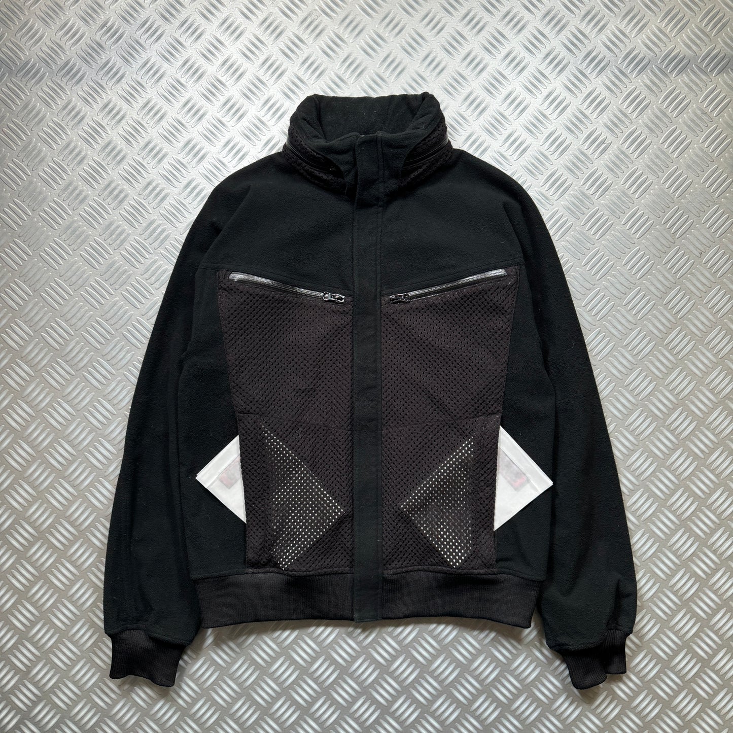 2008 Comme Des Garcons Jet Black Dual Mesh Pocket Technical Jacket - Medium