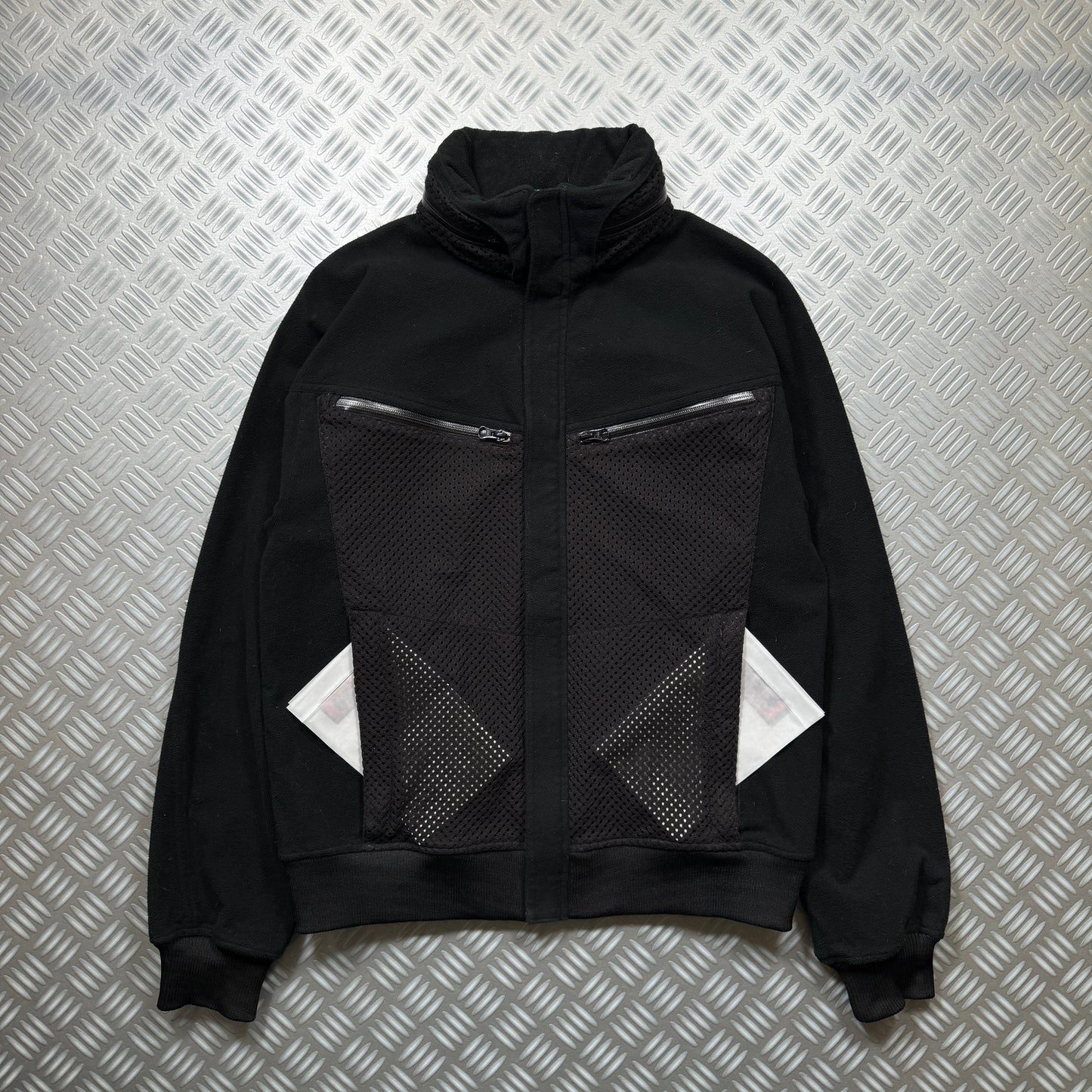 2008 Comme Des Garcons Jet Black Dual Mesh Pocket Technical Jacket - Medium