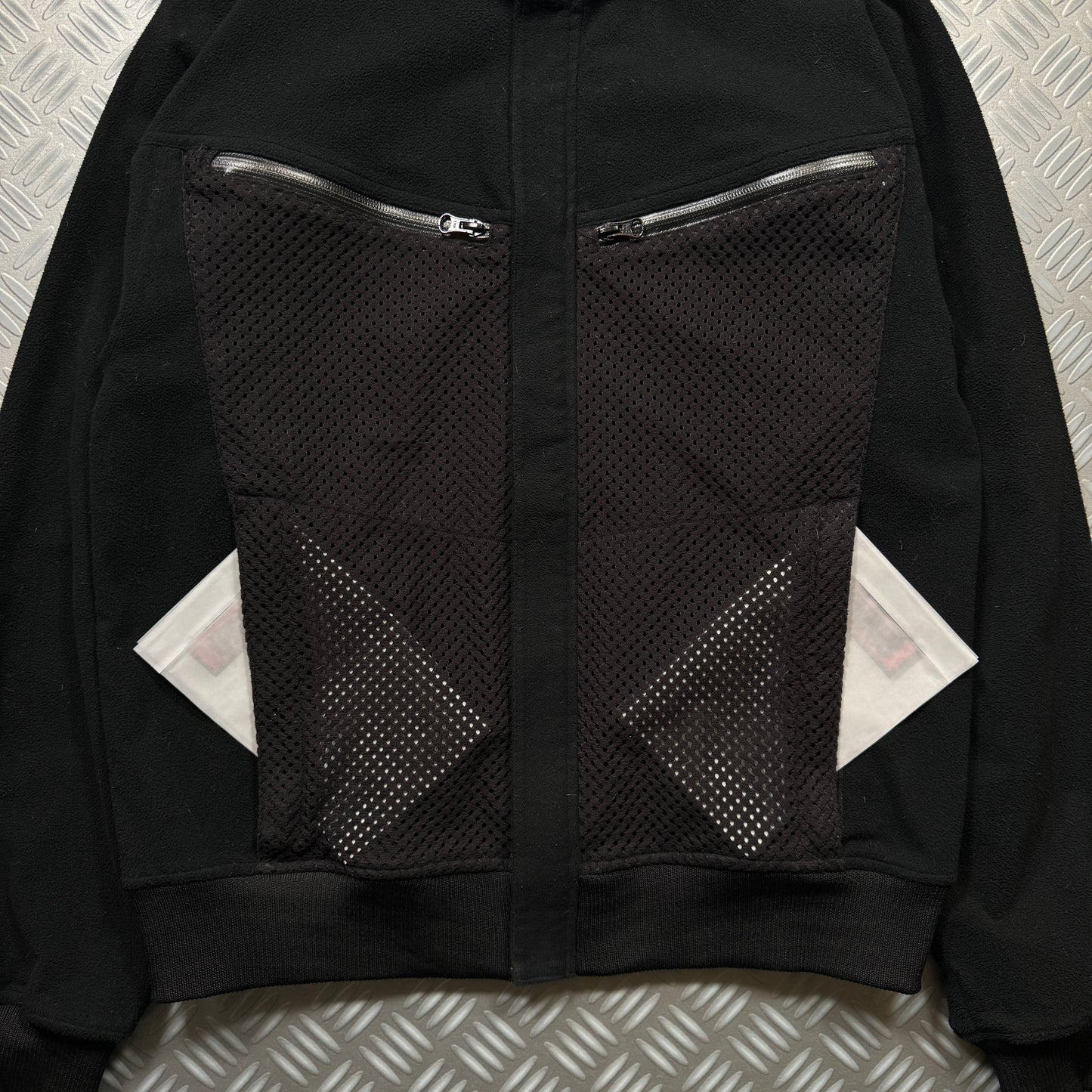 2008 Comme Des Garcons Jet Black Dual Mesh Pocket Technical Jacket - Medium