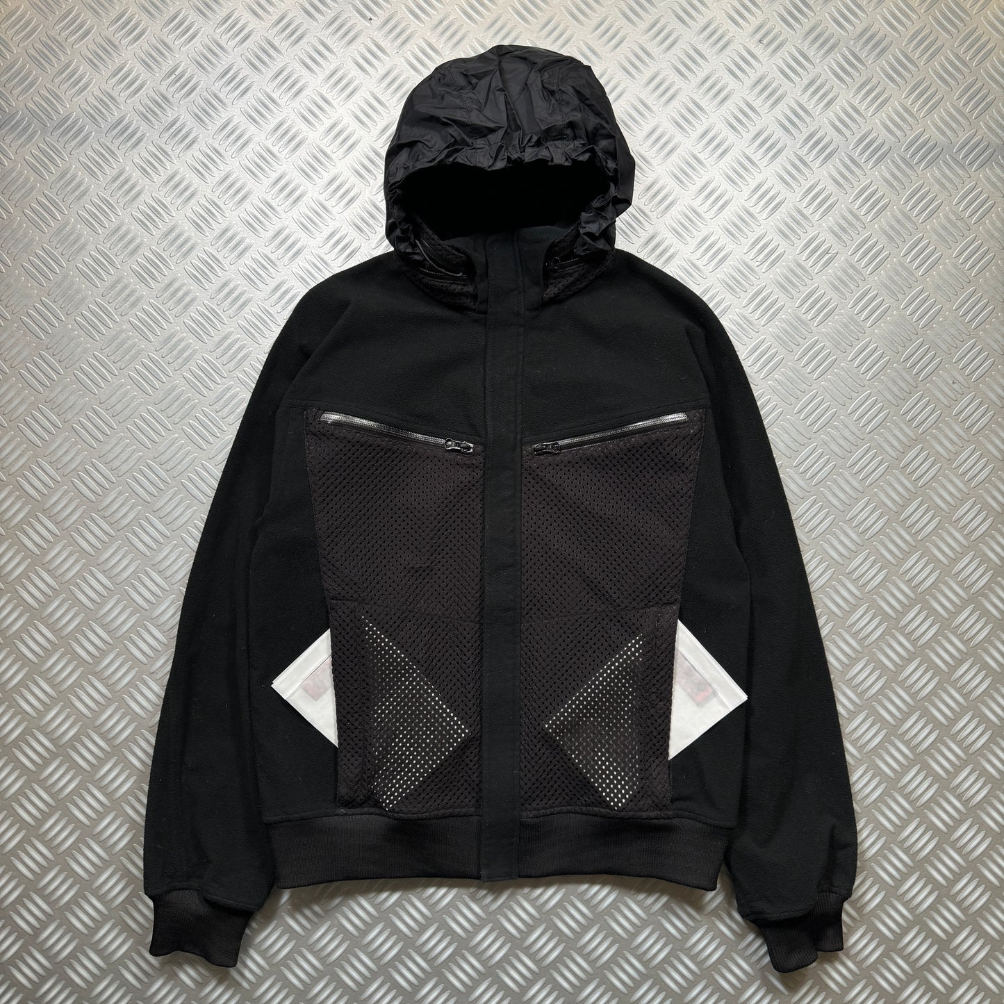 2008 Comme Des Garcons Jet Black Dual Mesh Pocket Technical Jacket - Medium