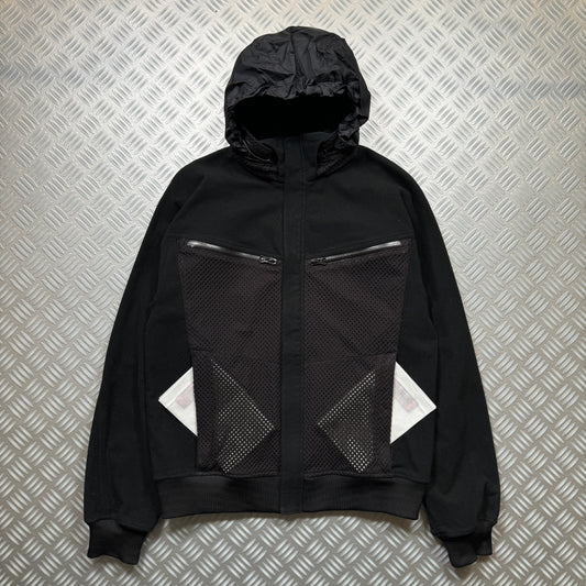 2008 Comme Des Garcons Jet Black Dual Mesh Pocket Technical Jacket - Medium