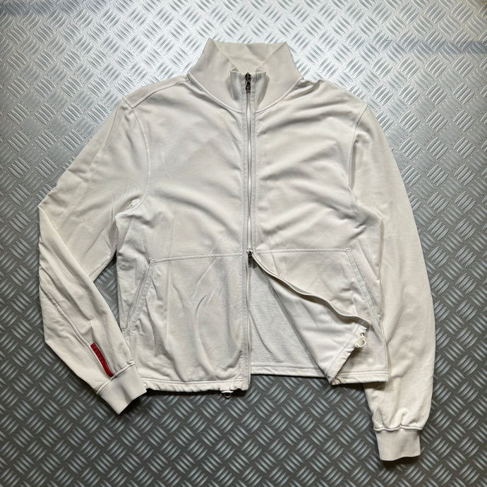 Early 2000's Prada Sport White Track Jacket - Medium