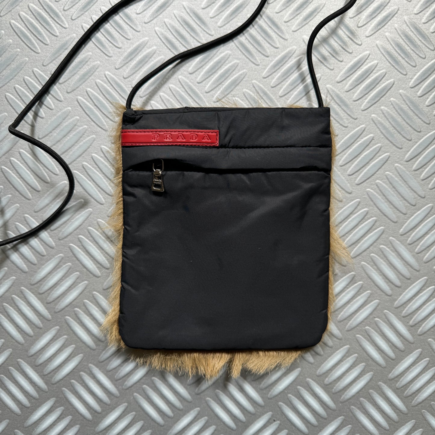 SS99' Prada Sport Black / Goat Fur Side Bag