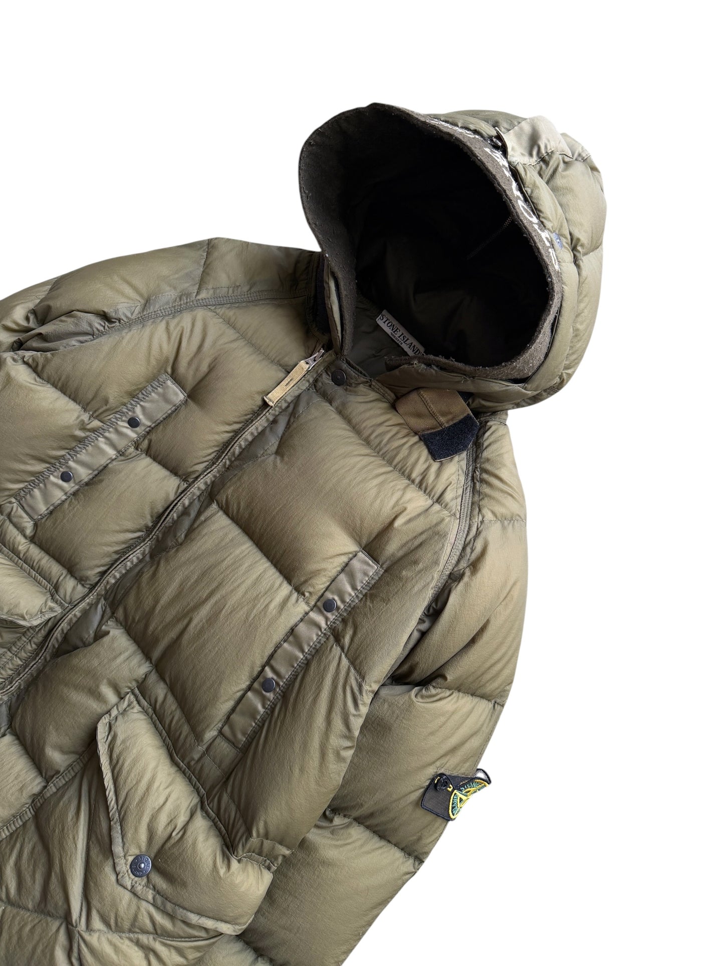 AW08' Stone Island Khaki Opaque Puffer Jacket