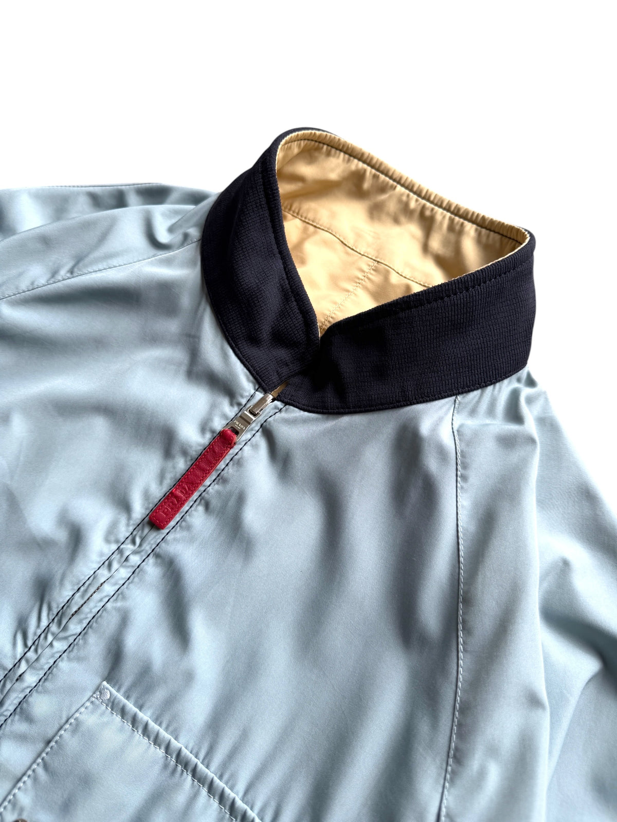 2000's Prada Baby Blue / Beige Reversible Jacket