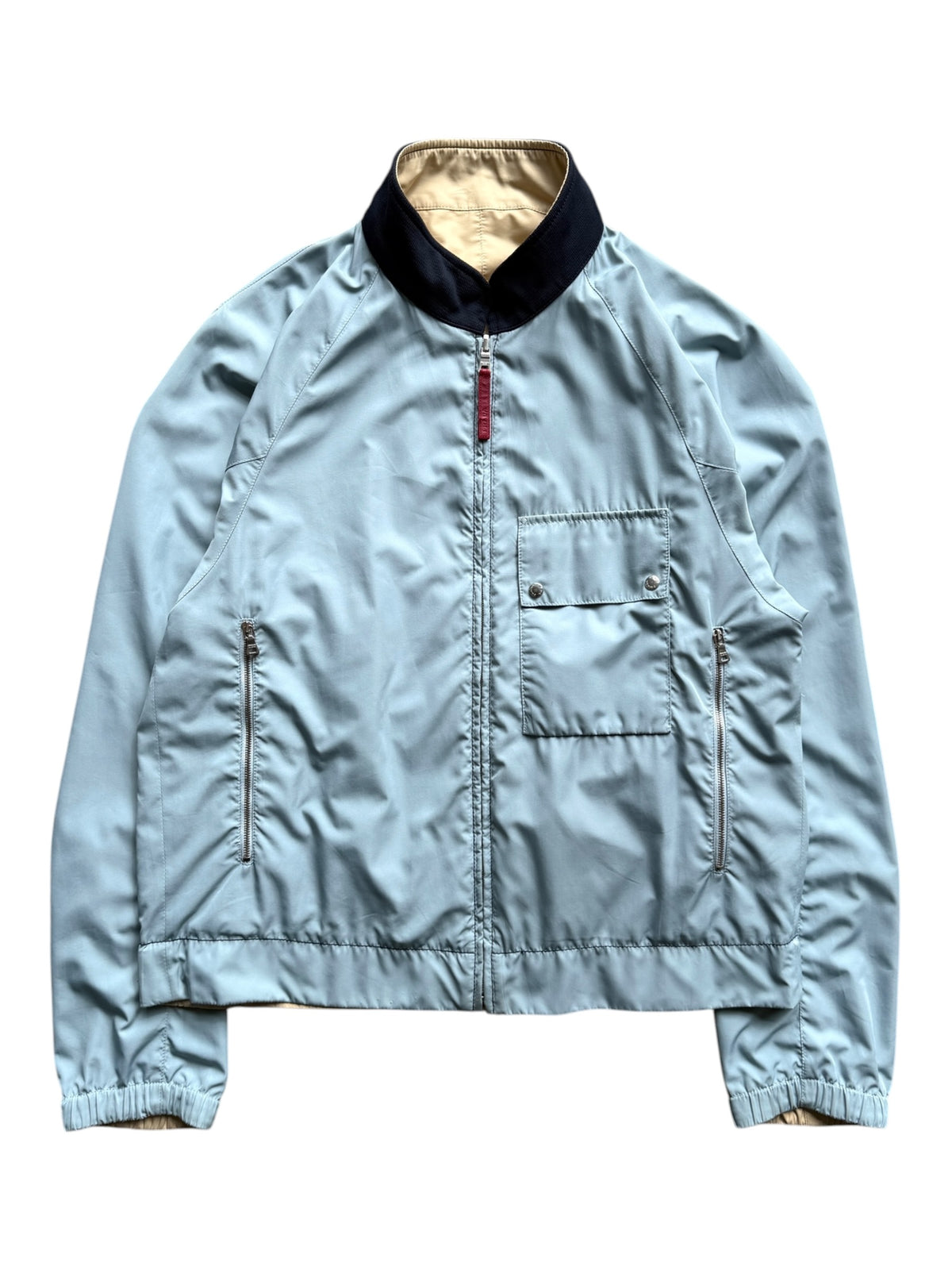 2000's Prada Baby Blue / Beige Reversible Jacket