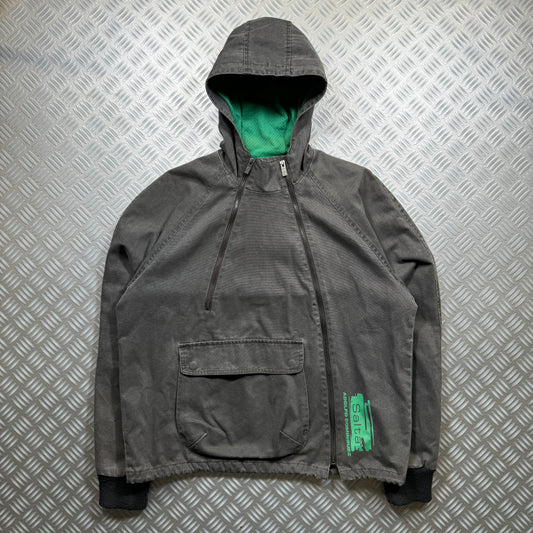 Adolfo Dominguez Dual Front Zip Heavy-Duty Cotton Jacket - Large / Extra Large