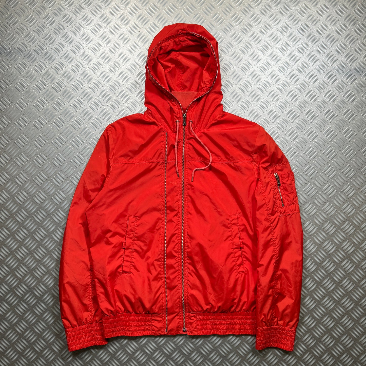Neil Barrett Dual Front Zip Closure Nylon Orange Jacket