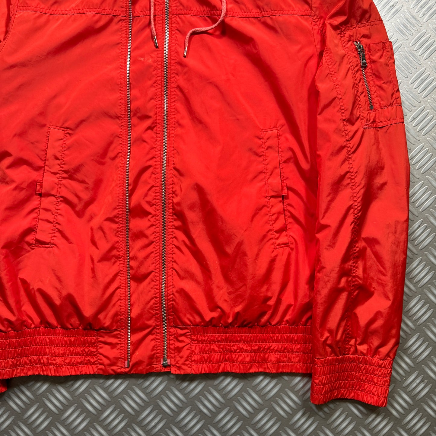Neil Barrett Dual Front Zip Closure Nylon Orange Jacket