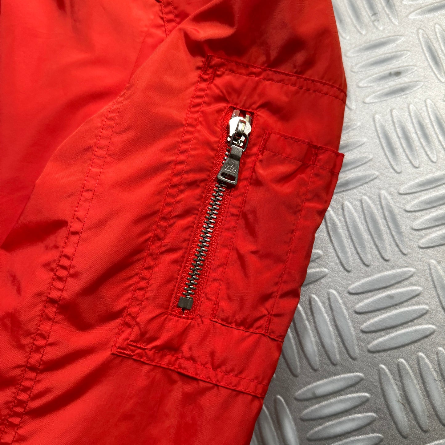 Neil Barrett Dual Front Zip Closure Nylon Orange Jacket