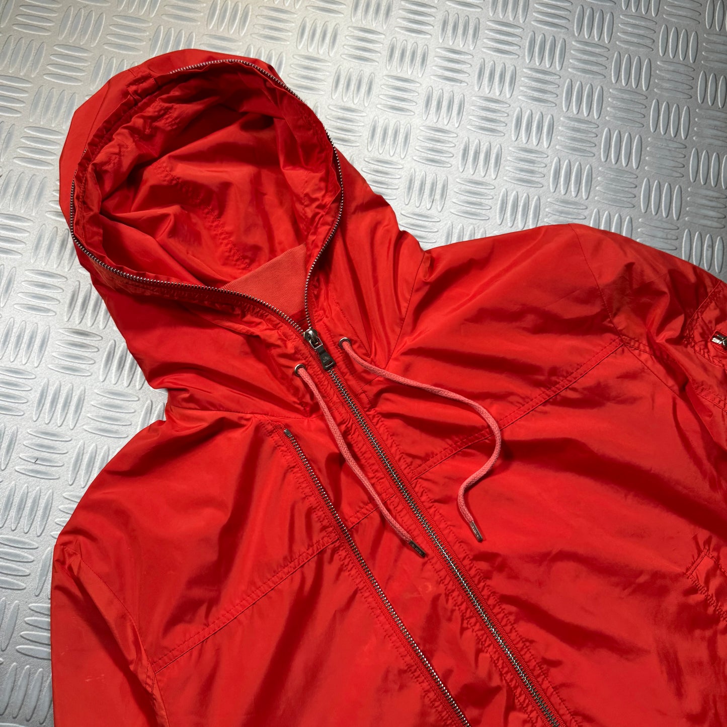Neil Barrett Dual Front Zip Closure Nylon Orange Jacket