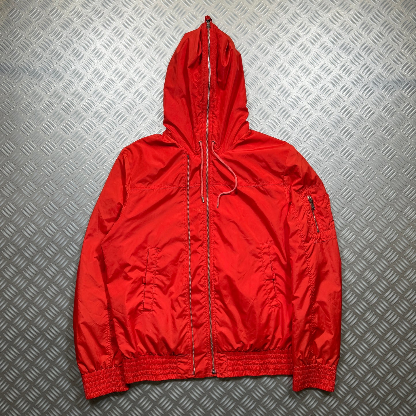 Neil Barrett Dual Front Zip Closure Nylon Orange Jacket