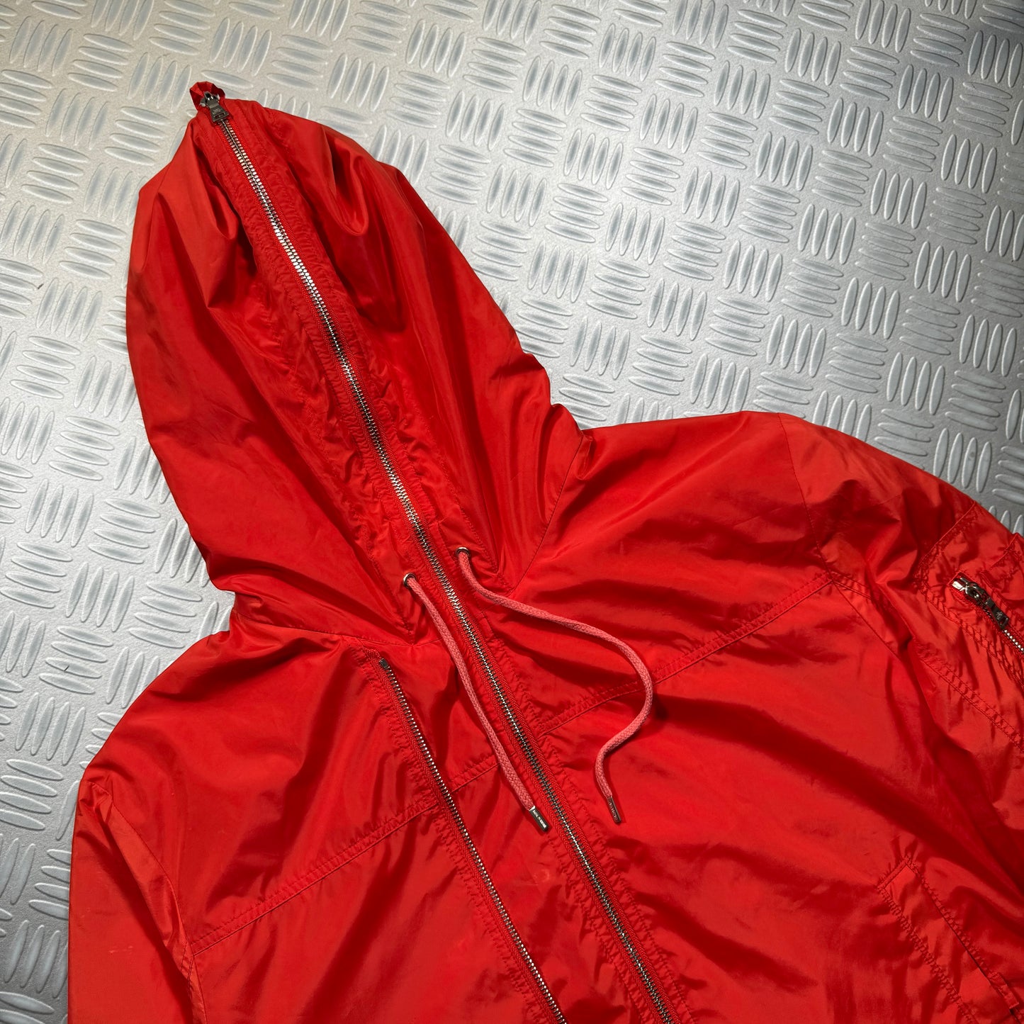 Neil Barrett Dual Front Zip Closure Nylon Orange Jacket