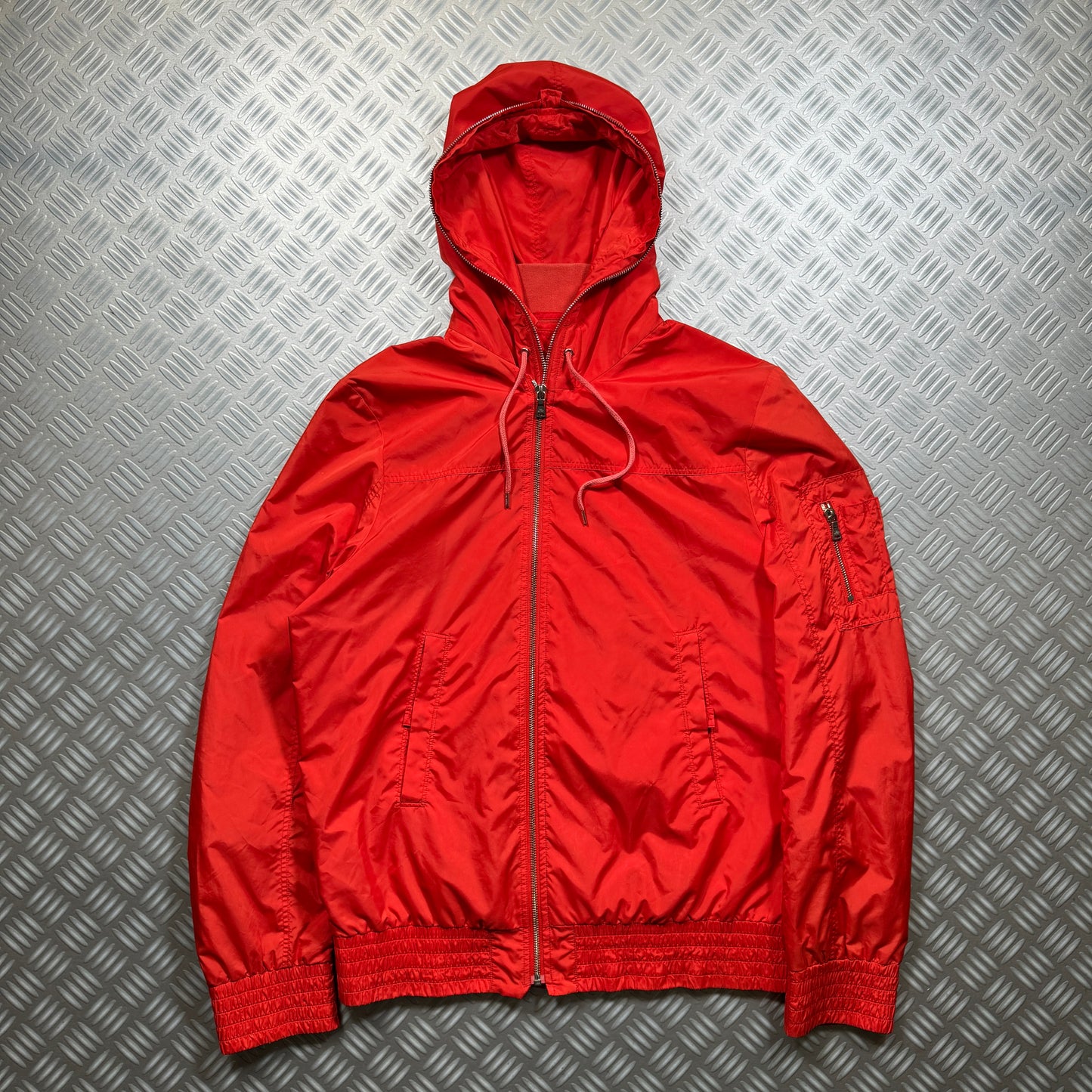 Neil Barrett Dual Front Zip Closure Nylon Orange Jacket