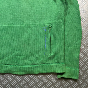 Adolfo Dominguez Knitted Full-Zip Green Hoodie - Large