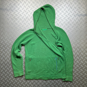 Adolfo Dominguez Knitted Full-Zip Green Hoodie - Large