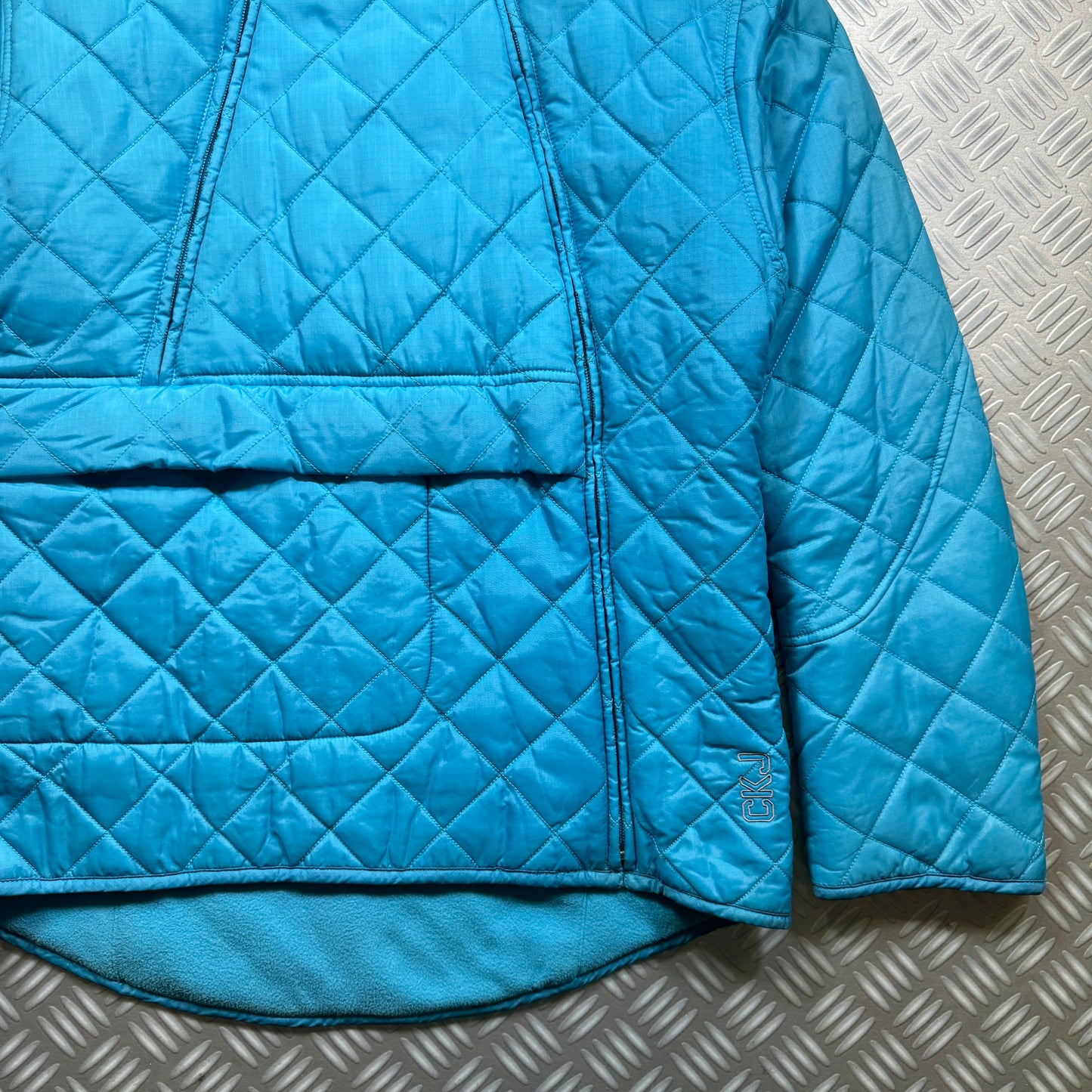 Calvin Klein Dual Front Zip Quilted Blue Jacket