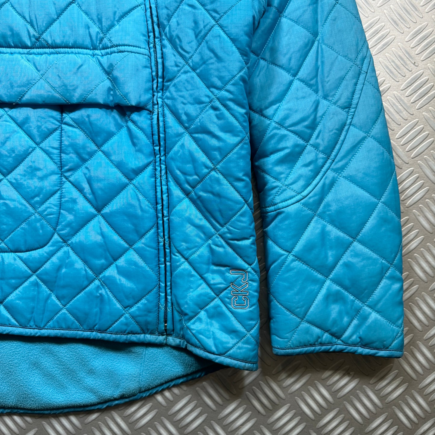 Calvin Klein Dual Front Zip Quilted Blue Jacket