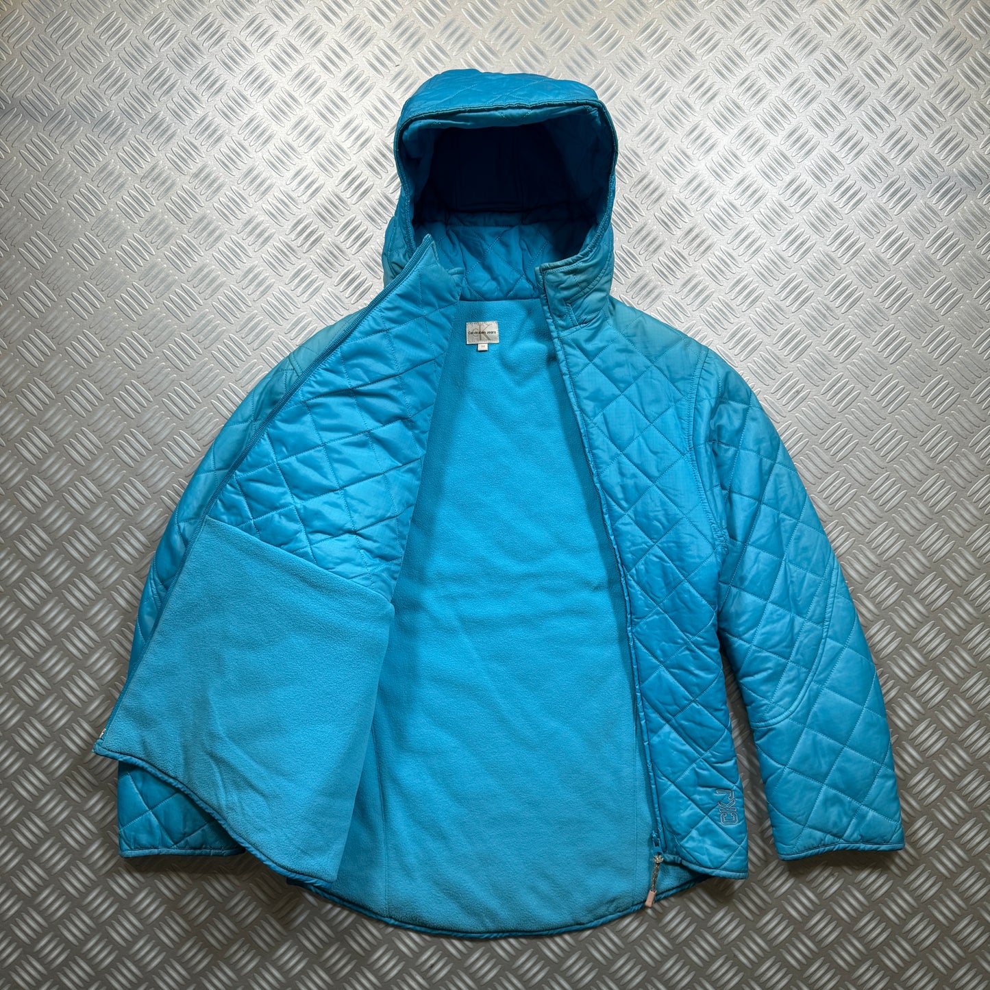 Calvin Klein Dual Front Zip Quilted Blue Jacket