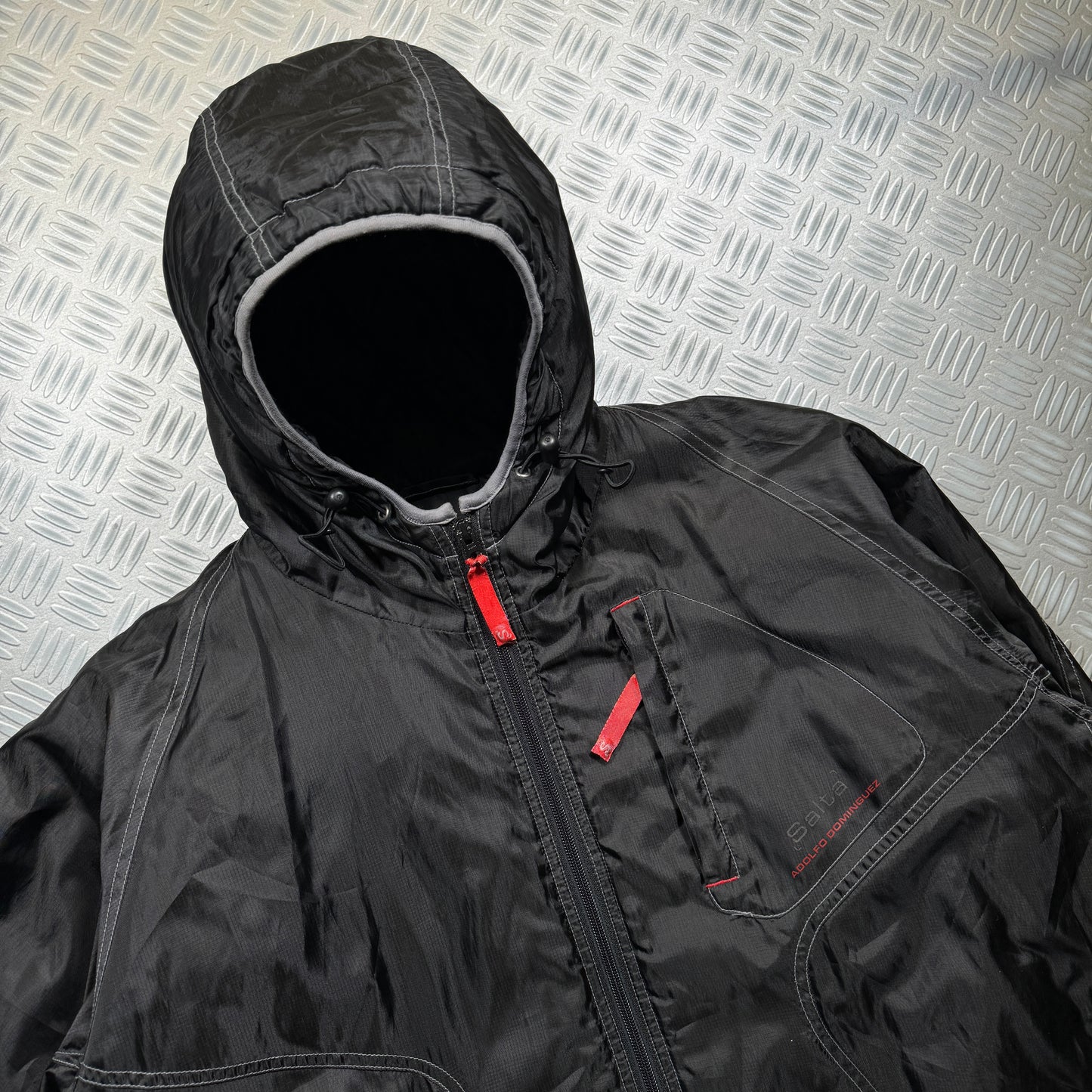 Adolfo Dominguez Nylon Multi-Zip Ventilated Black Jacket