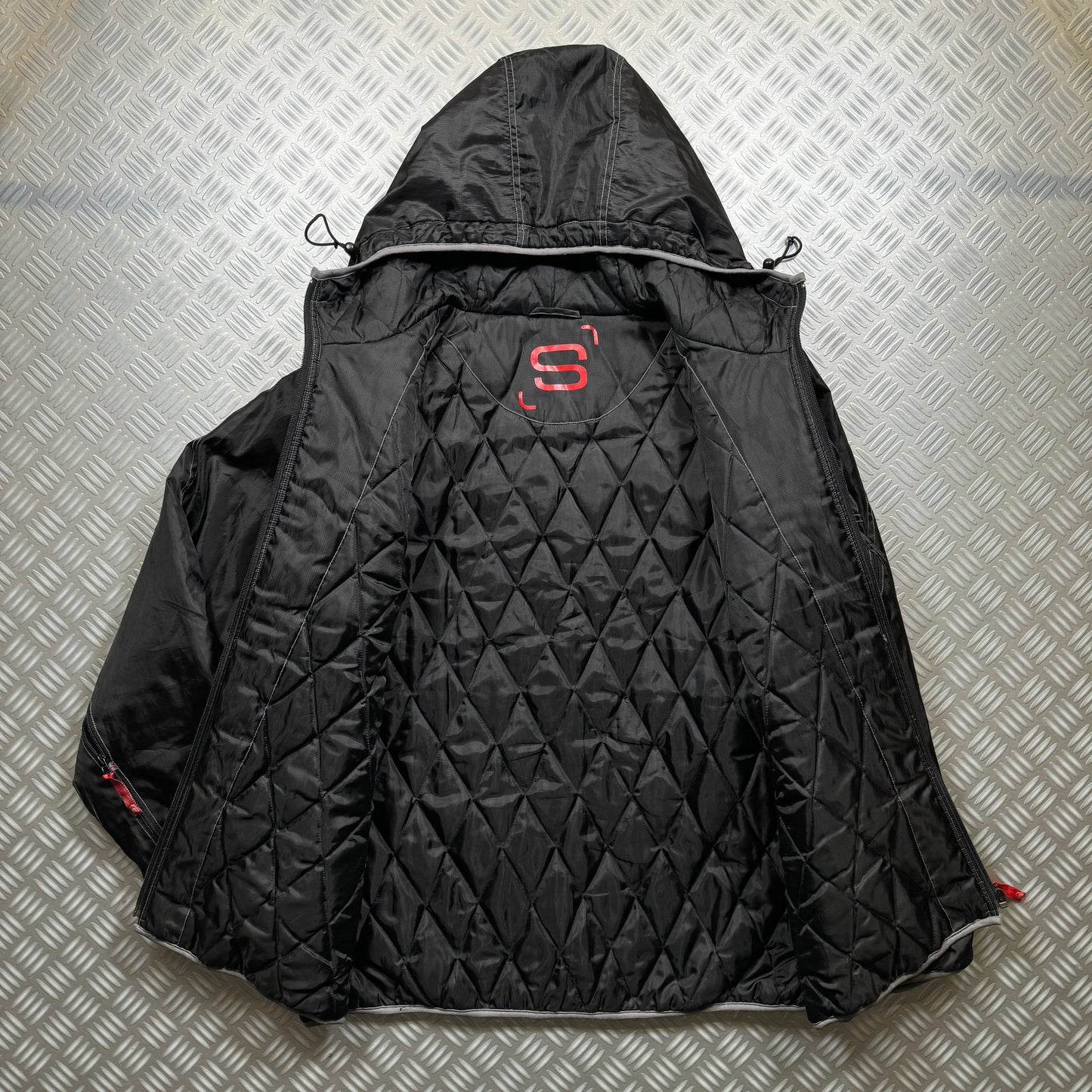 Adolfo Dominguez Nylon Multi-Zip Ventilated Black Jacket