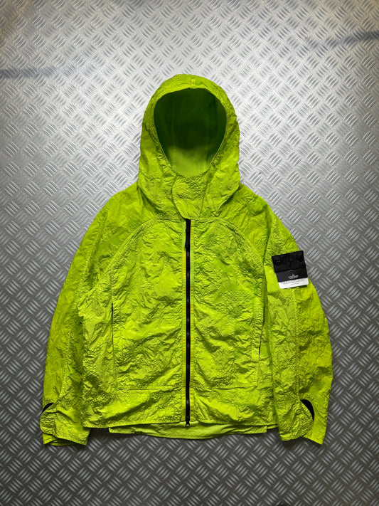 SS22' Stone Island Shadow Project Green Waffle Print Econyl Nylon Metal Jacket - Medium / Large