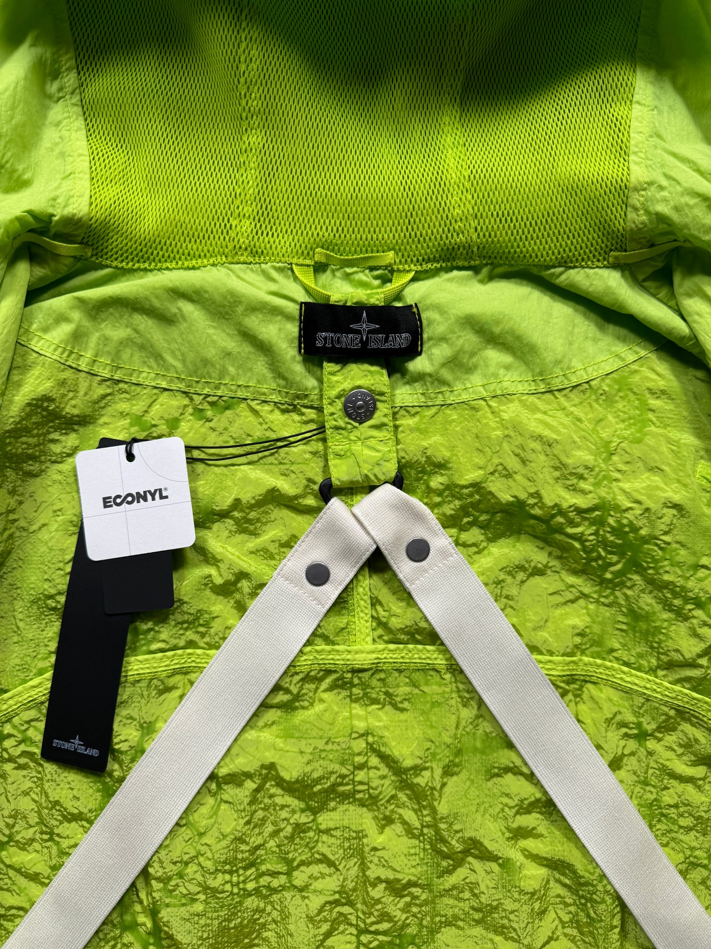 SS22' Stone Island Shadow Project Green Waffle Print Econyl Nylon Metal Jacket - Medium / Large