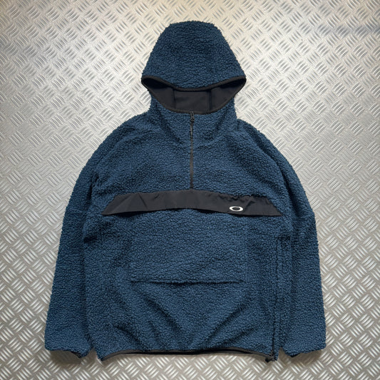 Early 2000's Oakley Petrol Blue Fleece Hoodie - Extra Large