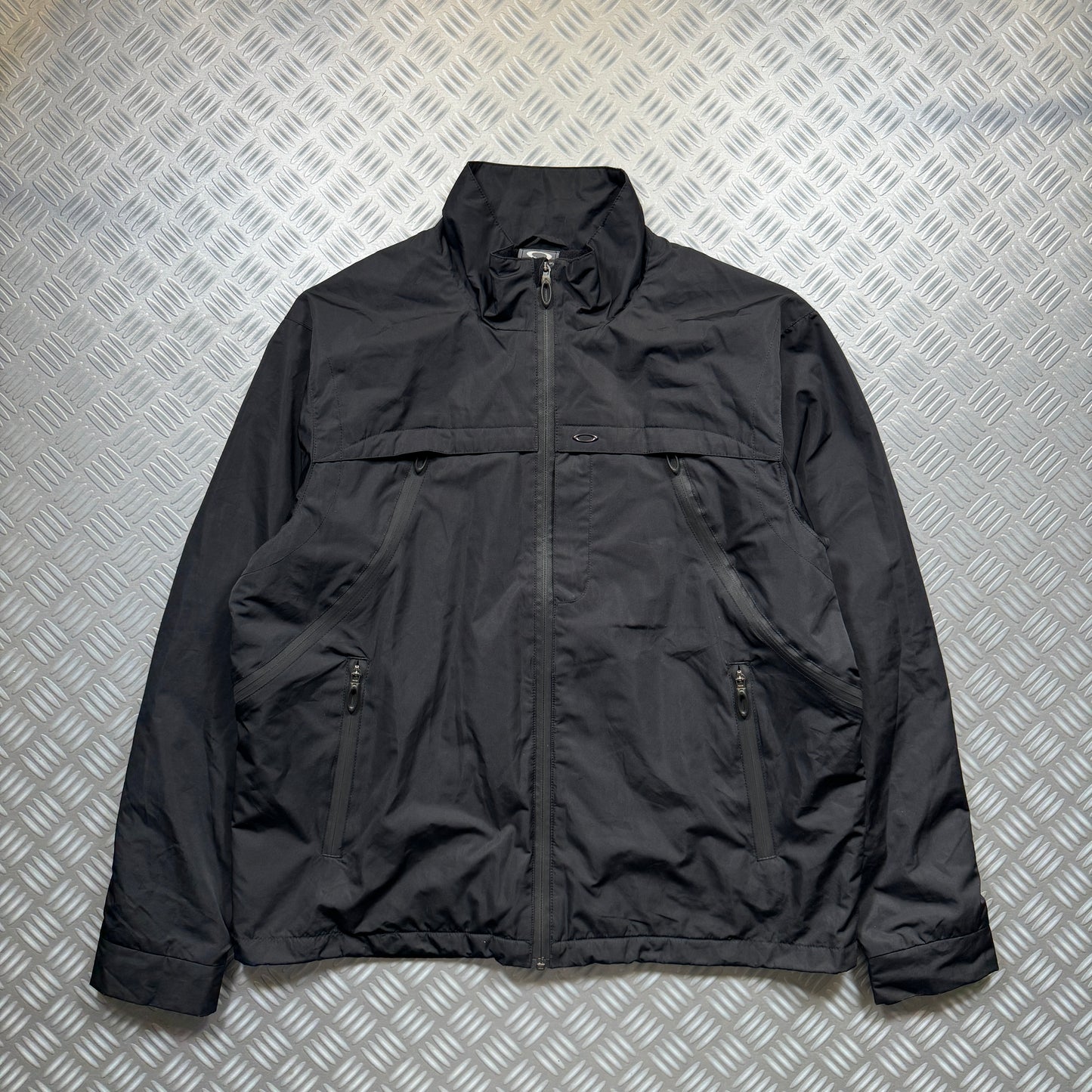 Early 2000's Oakley Software Jet Black Ventilated Jacket - Medium / Large