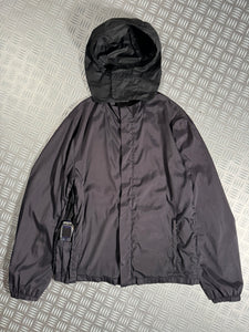 Early 2000's Prada Sport Gun Metal Grey Stash Pocket Nylon Hooded Jacket