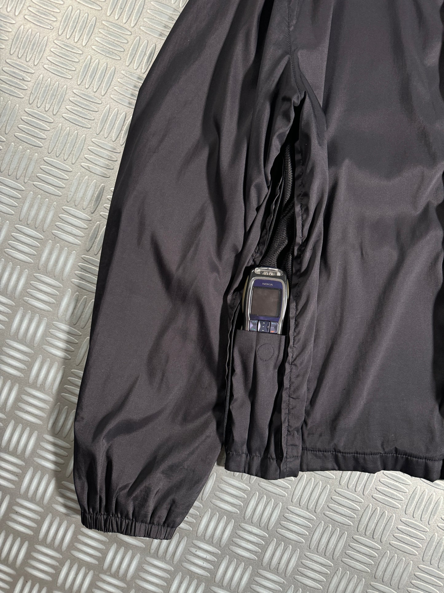 Early 2000's Prada Sport Gun Metal Grey Stash Pocket Nylon Hooded Jacket
