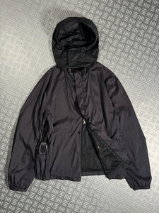 Early 2000's Prada Sport Gun Metal Grey Stash Pocket Nylon Hooded Jacket