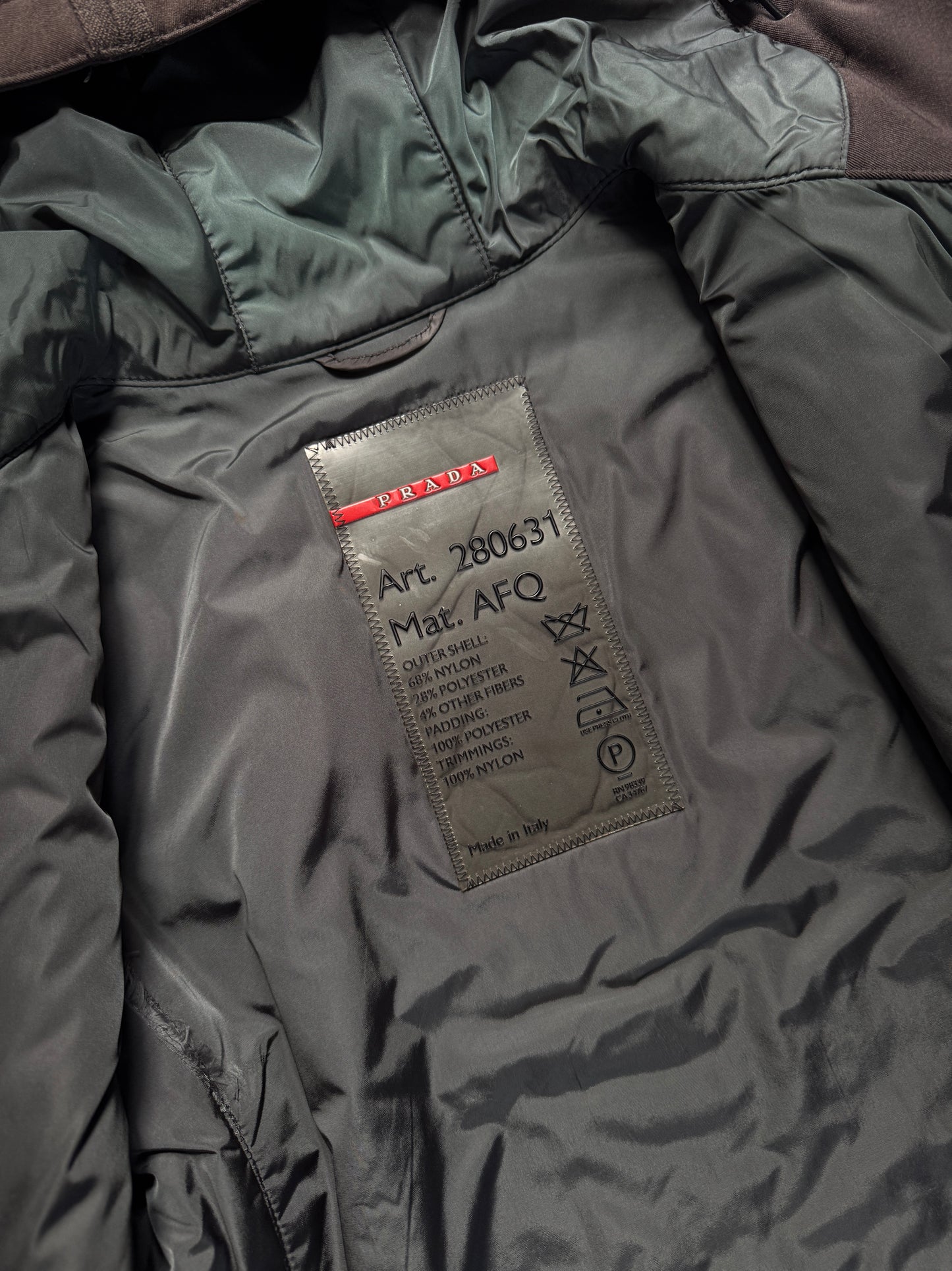 Prada Mainline Washed Brown Hooded Womens Jacket