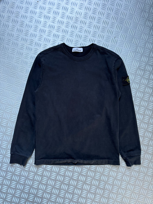 Stone Island Jet Black Cotton Crewneck