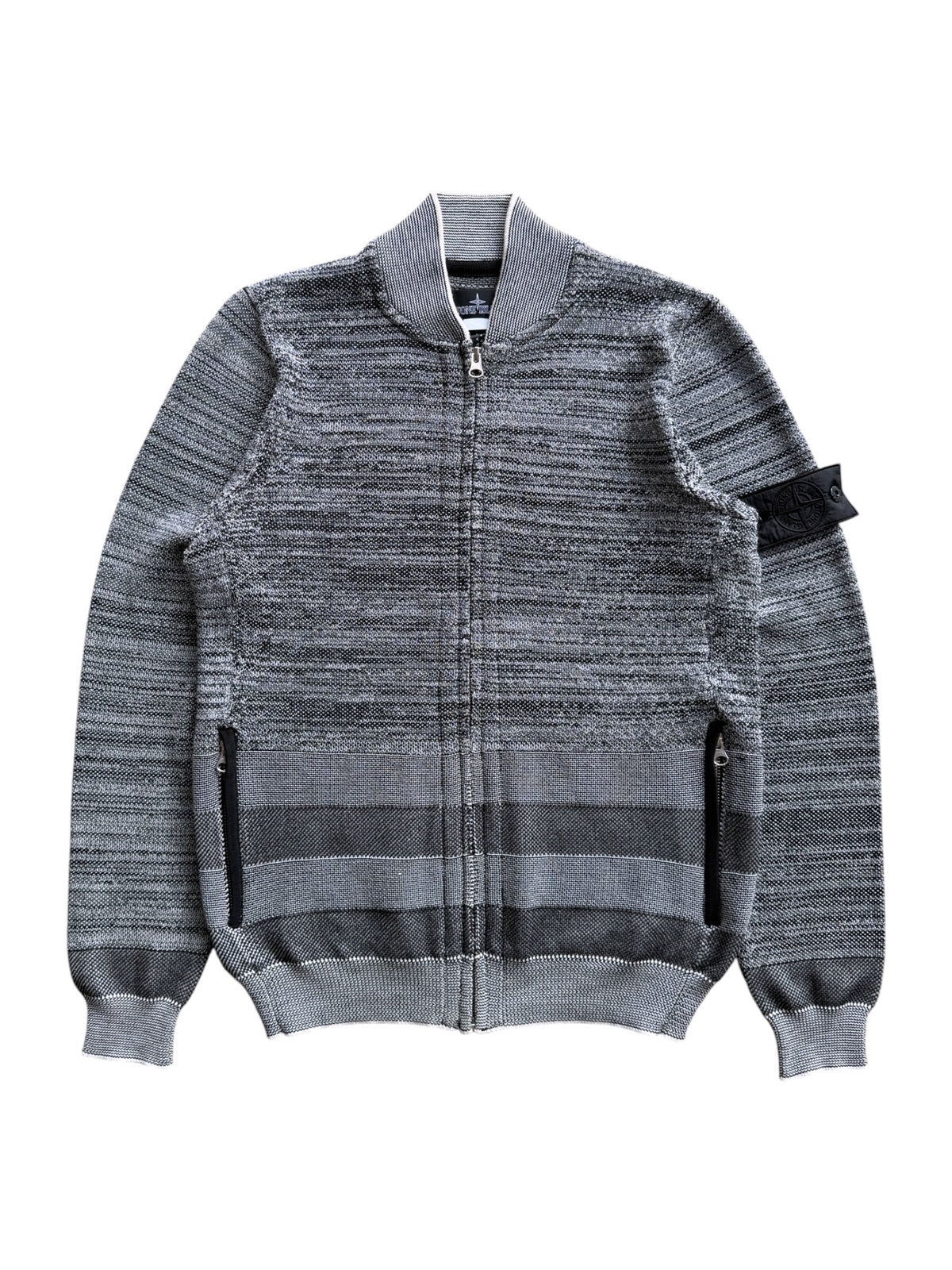 SS16’ Stone Island Shadow Project Grey Woven Zip Cardigan